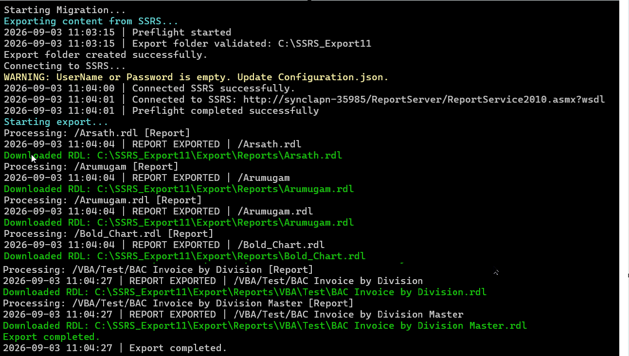Export SSRS Resources