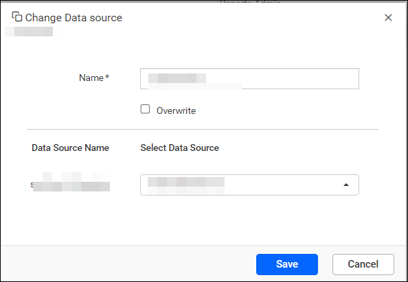 Change data source dialog