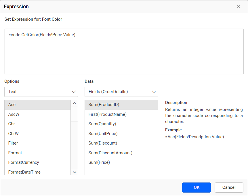 Call the method using expression