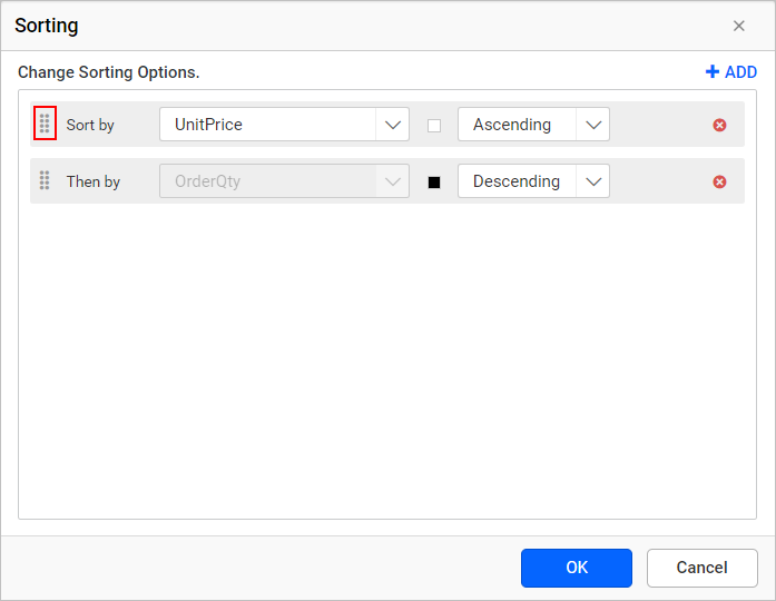 reorder fields in sort