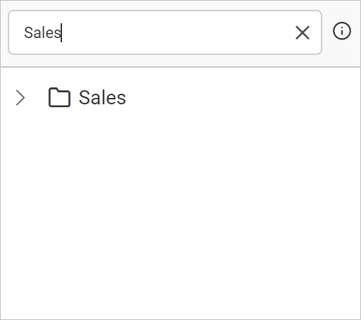 Query designer table search pane