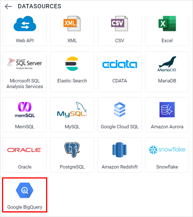 Connection types panel