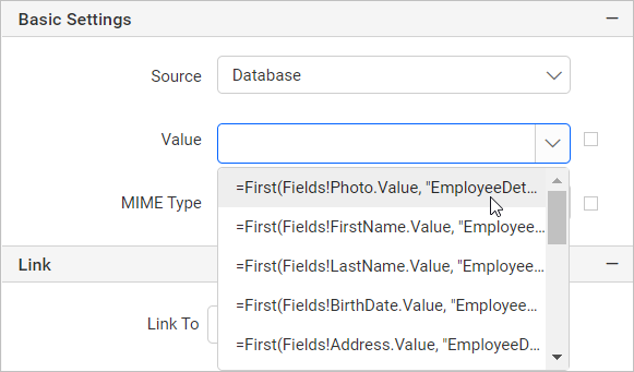 Bind data to the image