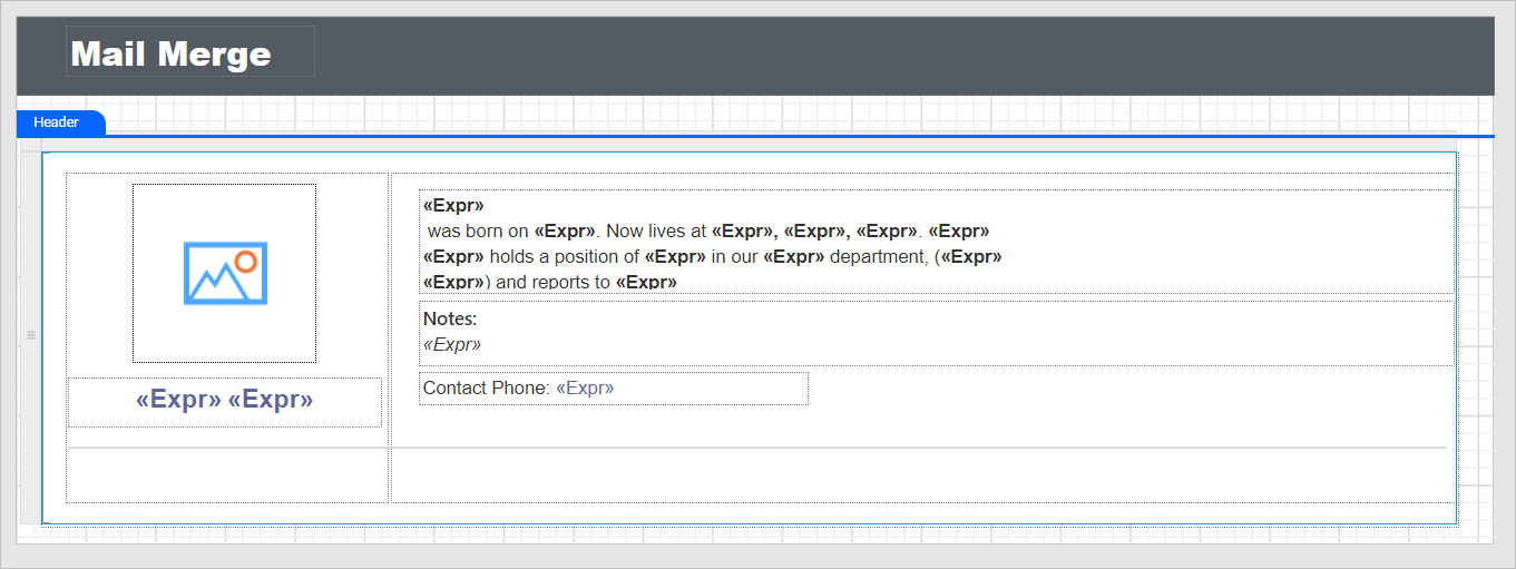 Mail merge report design