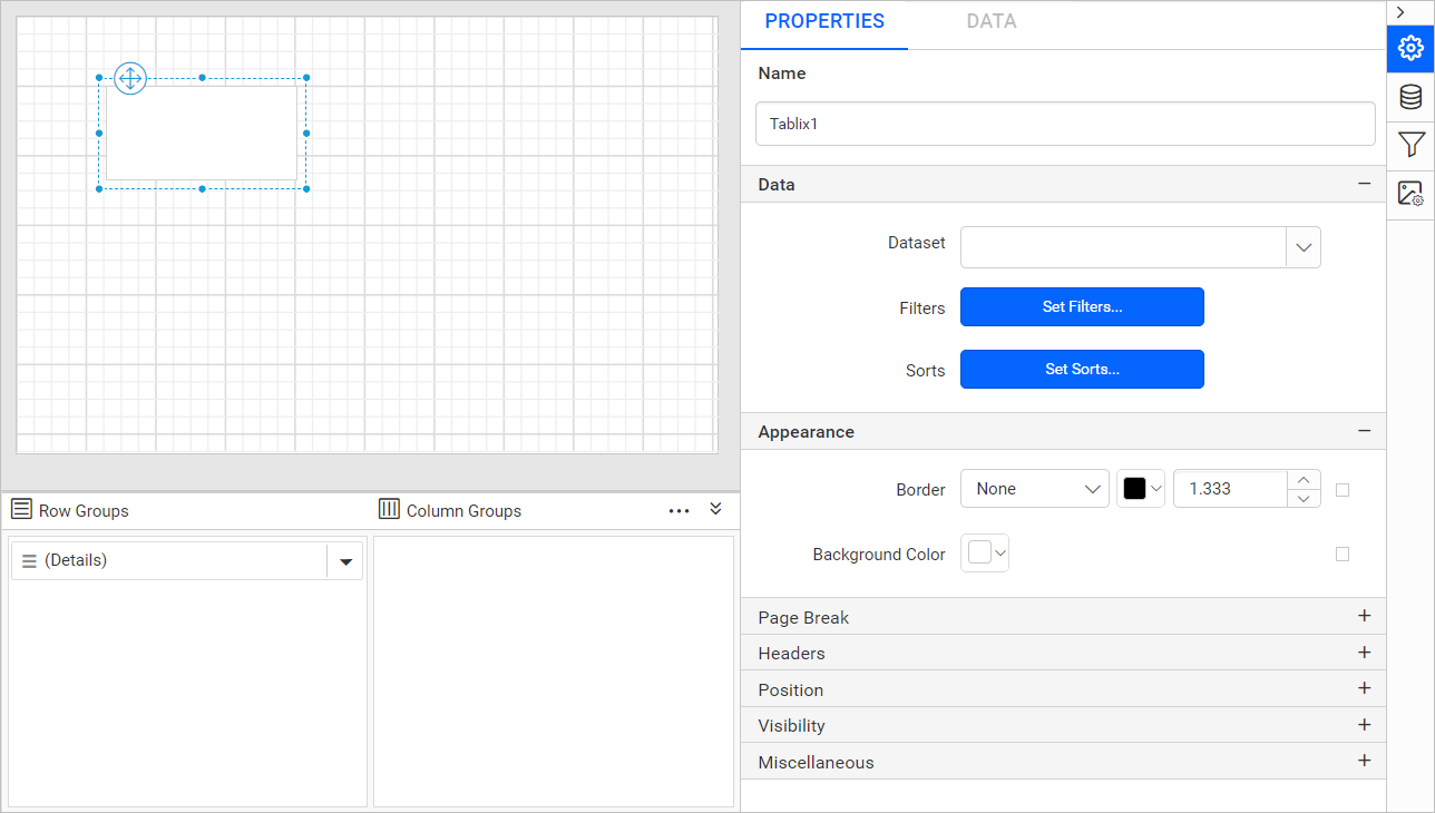 List item with properties view