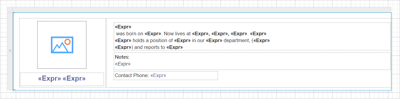 Mail merge template
