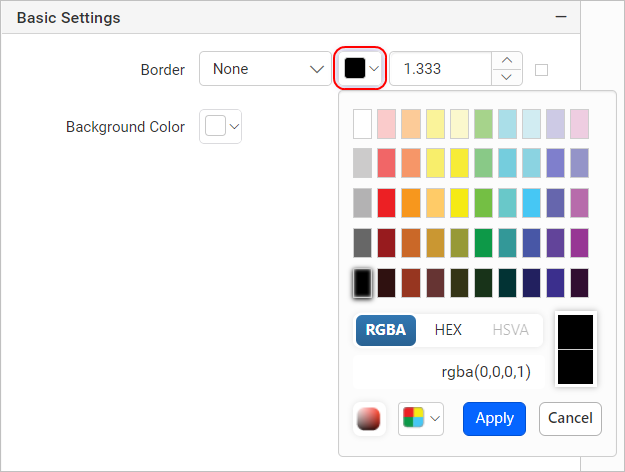 Border color picker