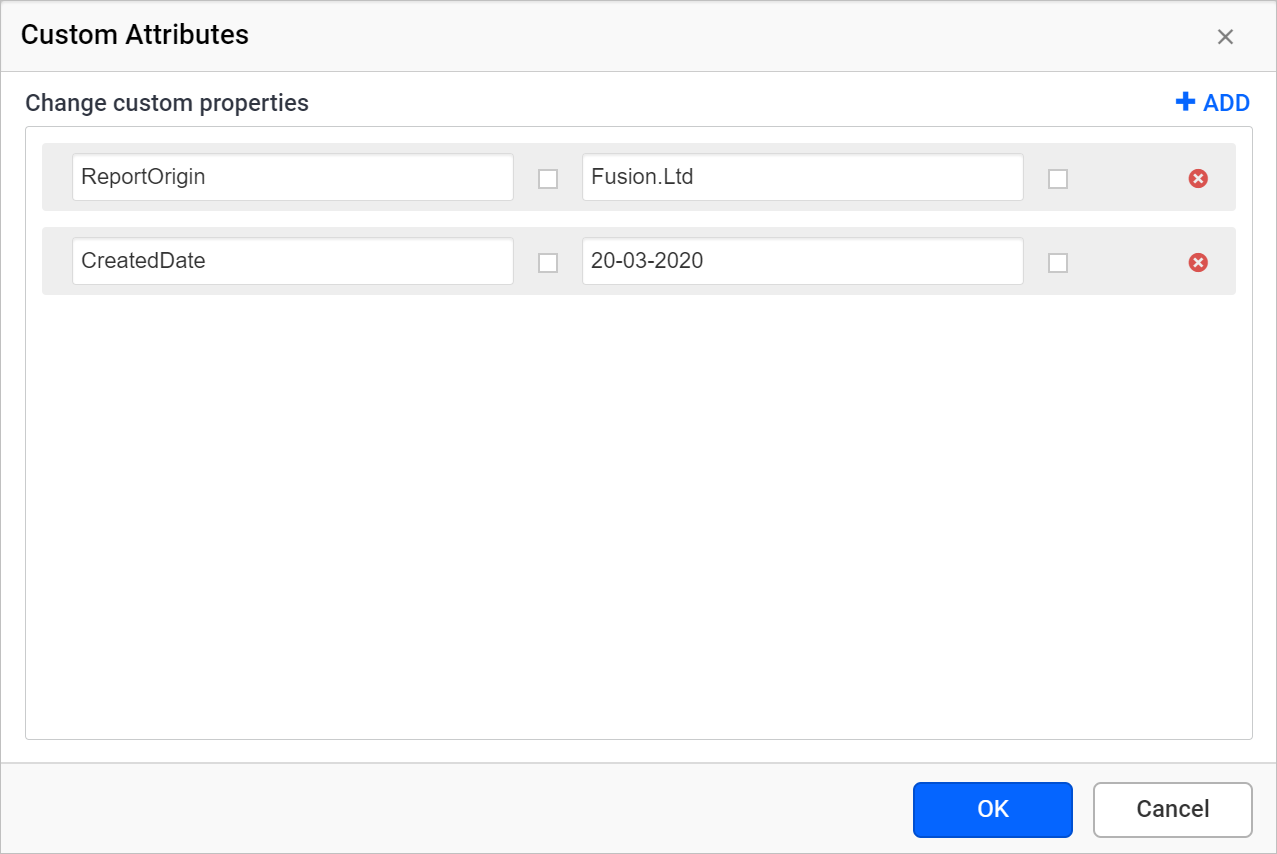 Custom properties at report level