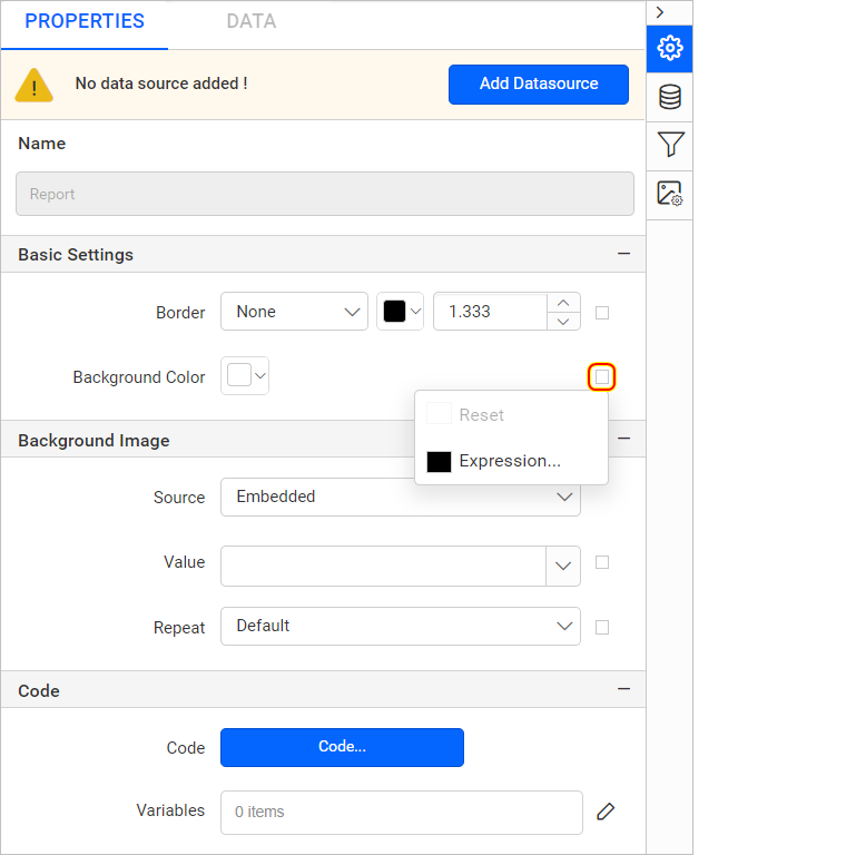 Rectangle listed in item panel