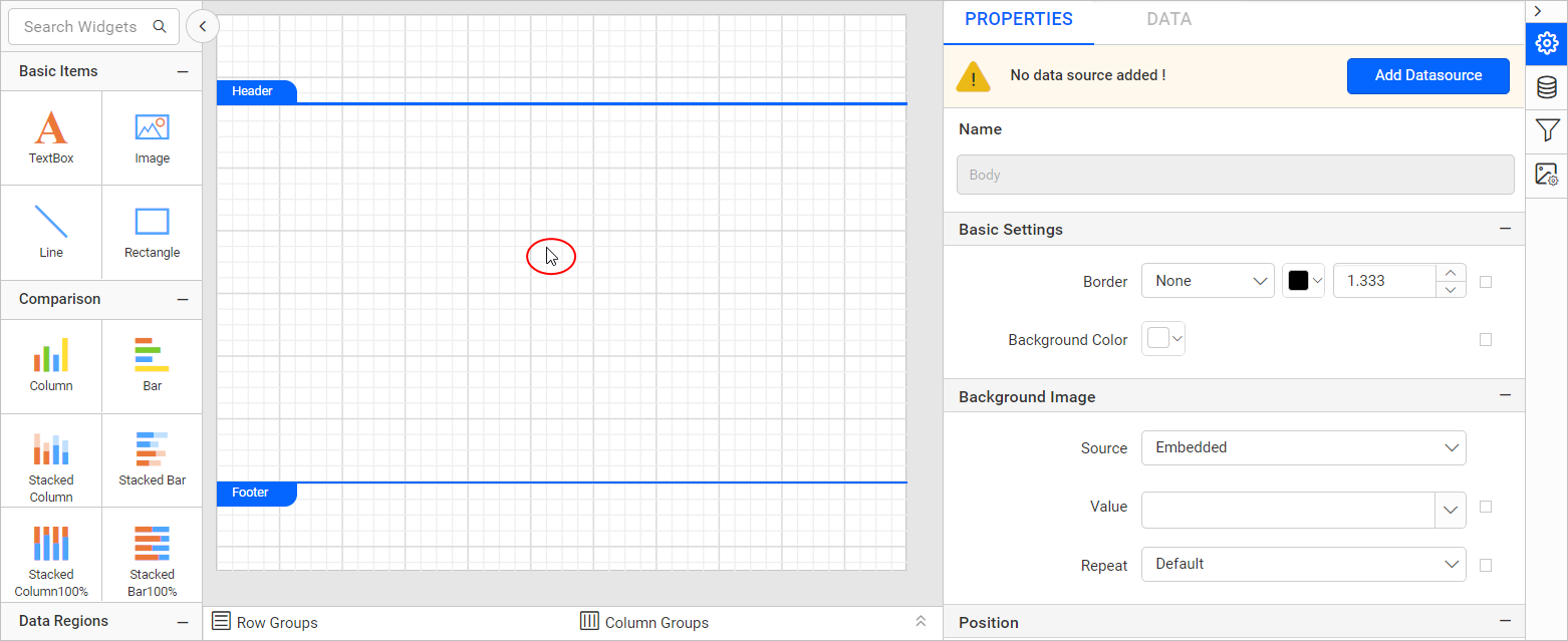 Open body properties