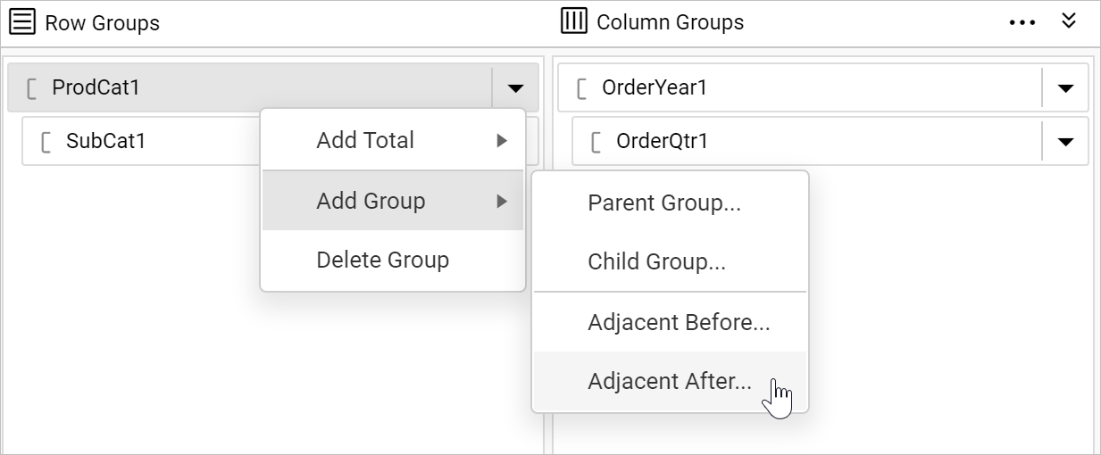 Open group member properties