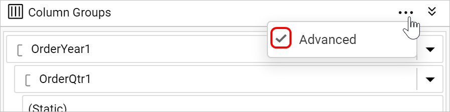 Advanced mode menu icon