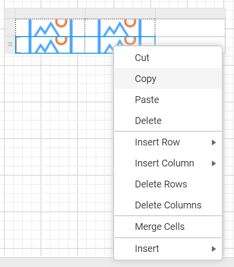 Paste menu options