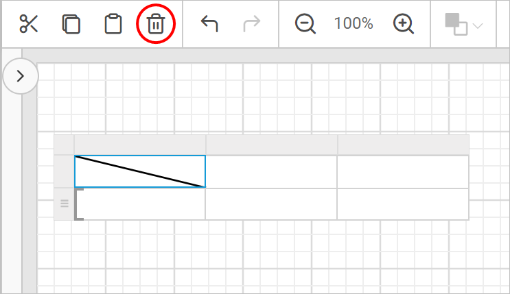 Delete cell menu