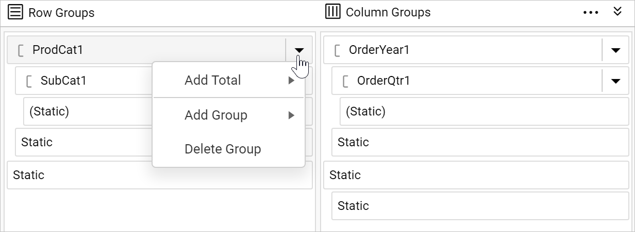Open group member properties
