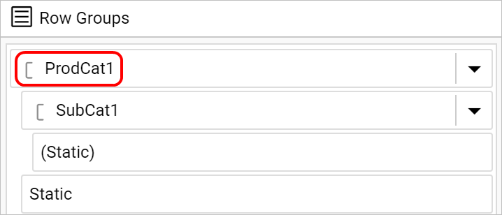 Static member with header cell