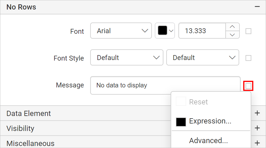 Advanced properties
