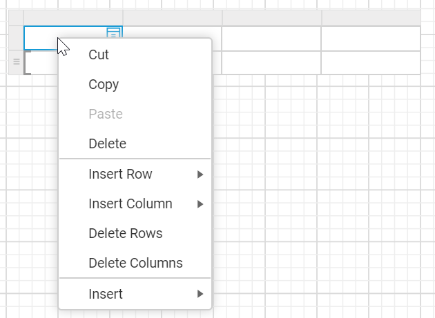 Tablix item with properties view
