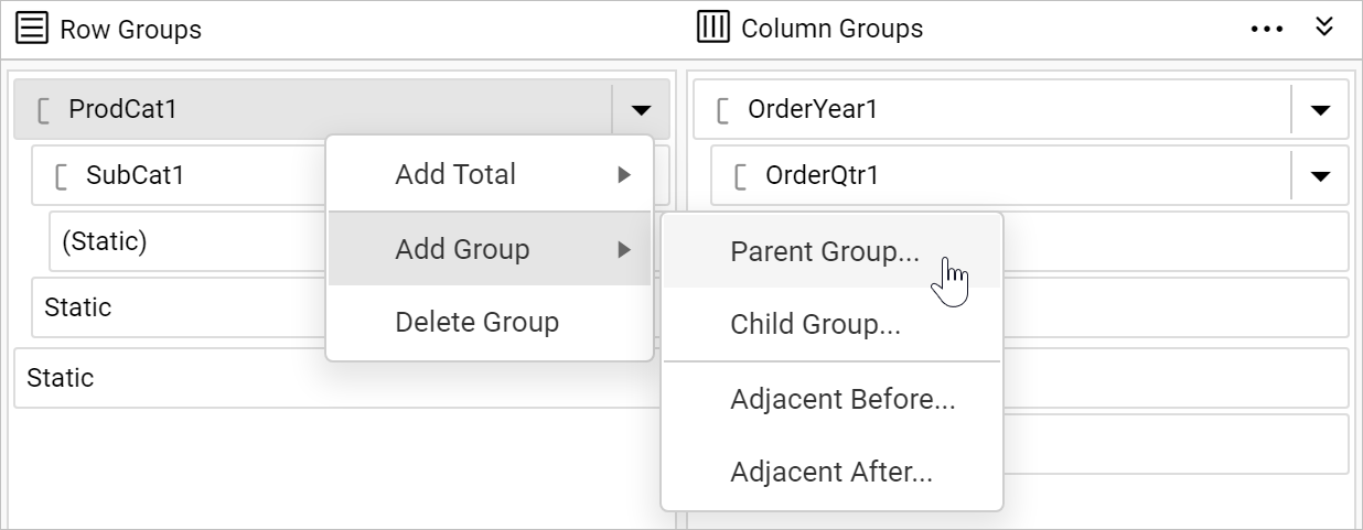 Open group member properties