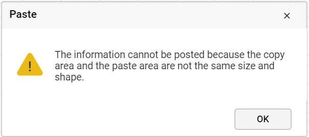 Paste menu options