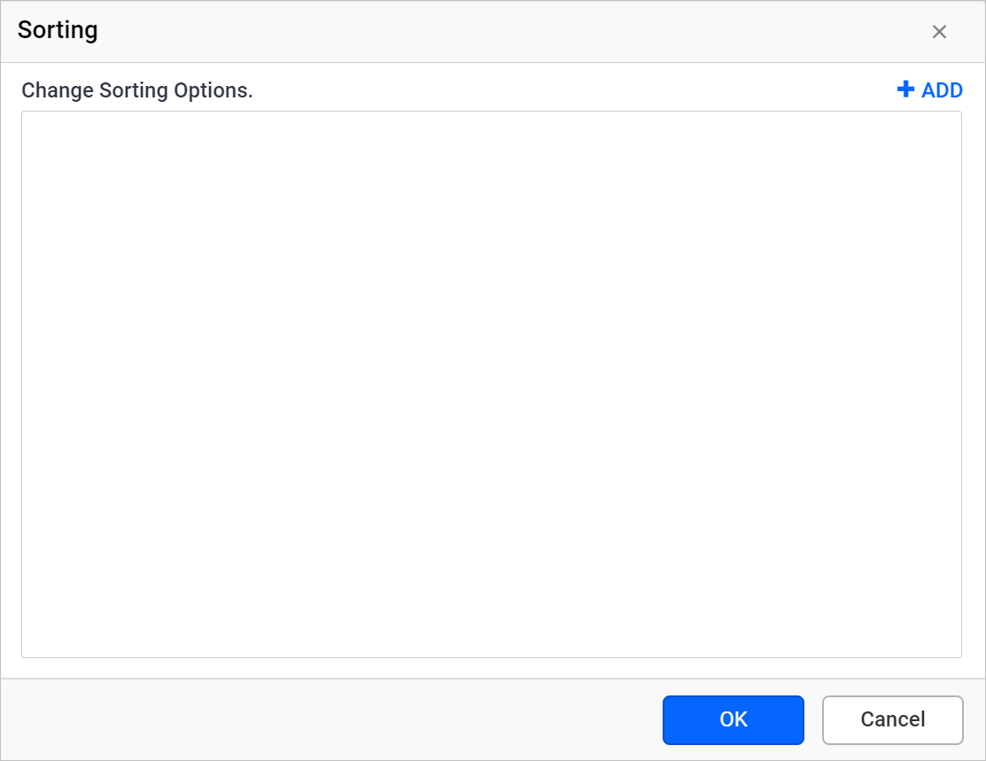 Sort dialog