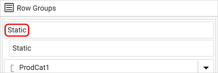 Static member with header cell