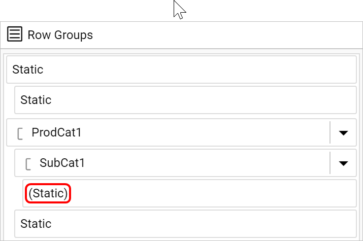 Static member with header cell