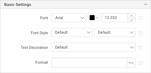 Textbox item with properties view