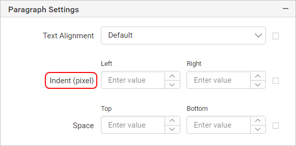 Textbox item with properties view