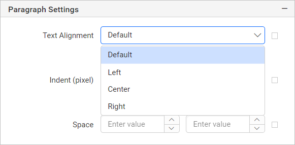 Textbox item with properties view