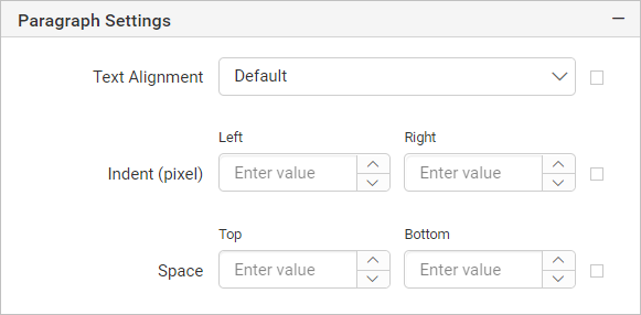 Textbox item with properties view