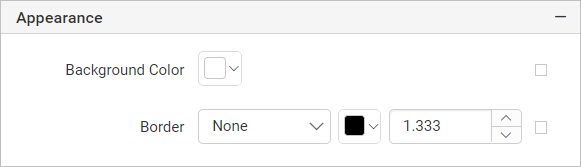 Textbox appearance settings
