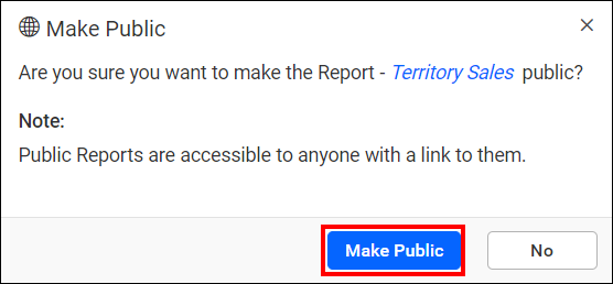 Click on makepublic icon