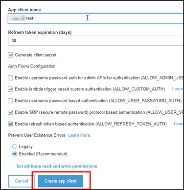 Create App Client