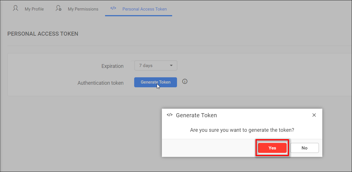 Token Confirmation