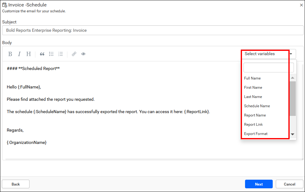 Customize Email Template