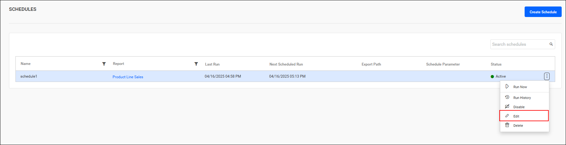 Enable Disable Schedule