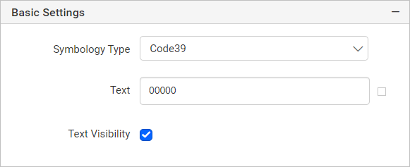 Barcode item with properties view