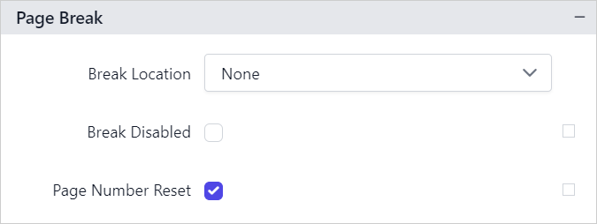 Reset page number