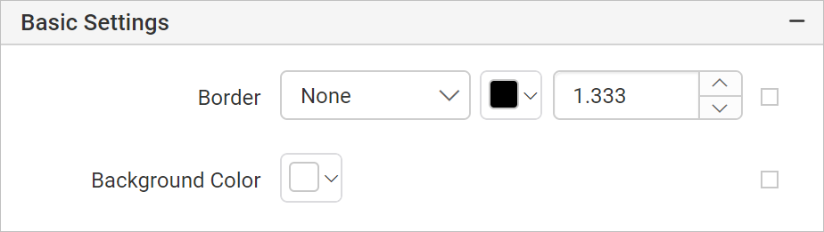 Rectangle basic settings