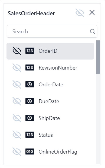 Exclude all columns