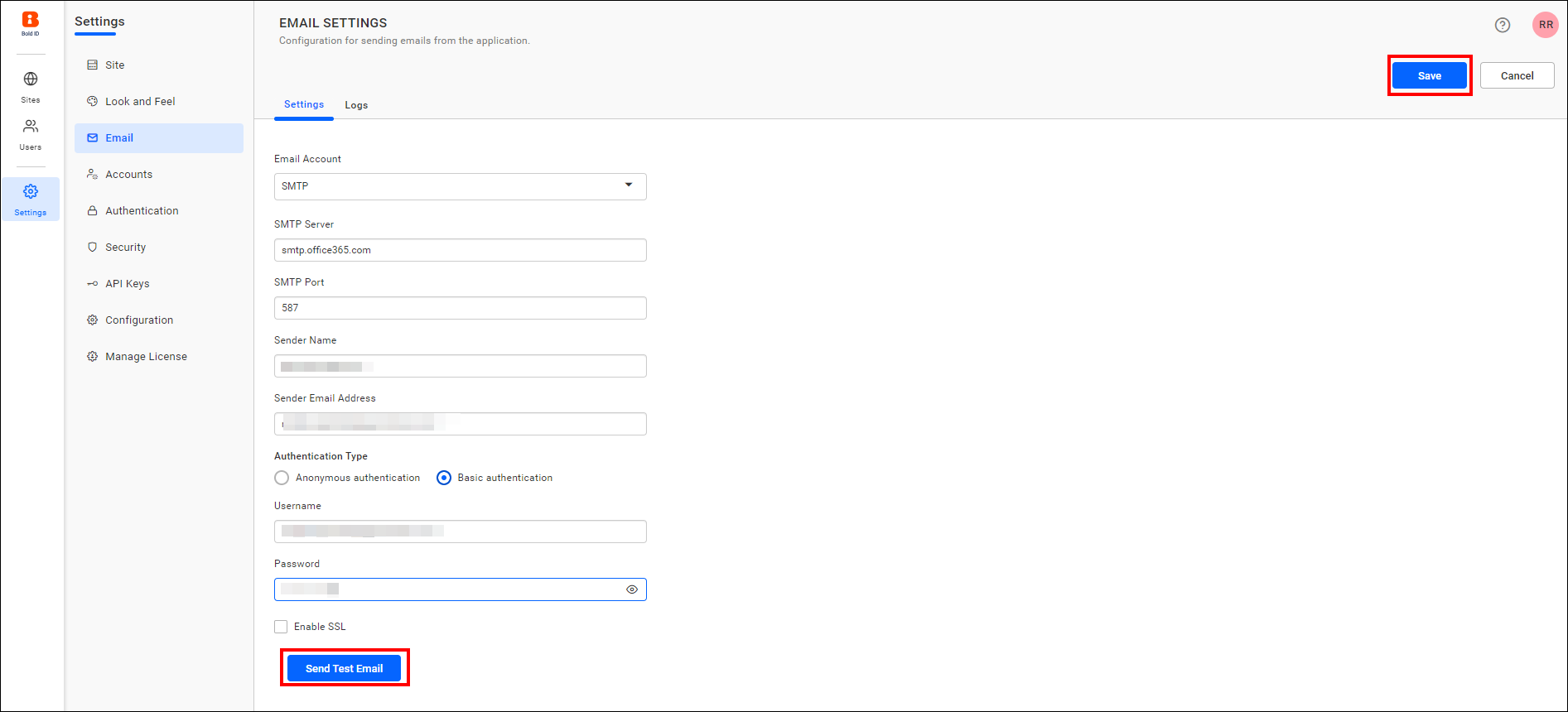 Email Settings