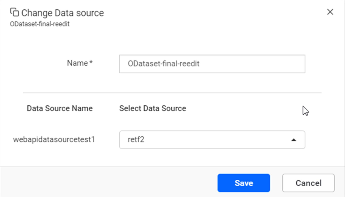 Change data source dialog