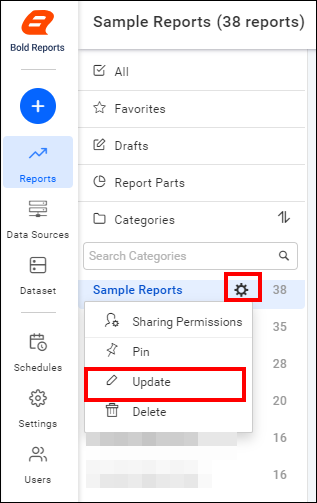 Click Update Category