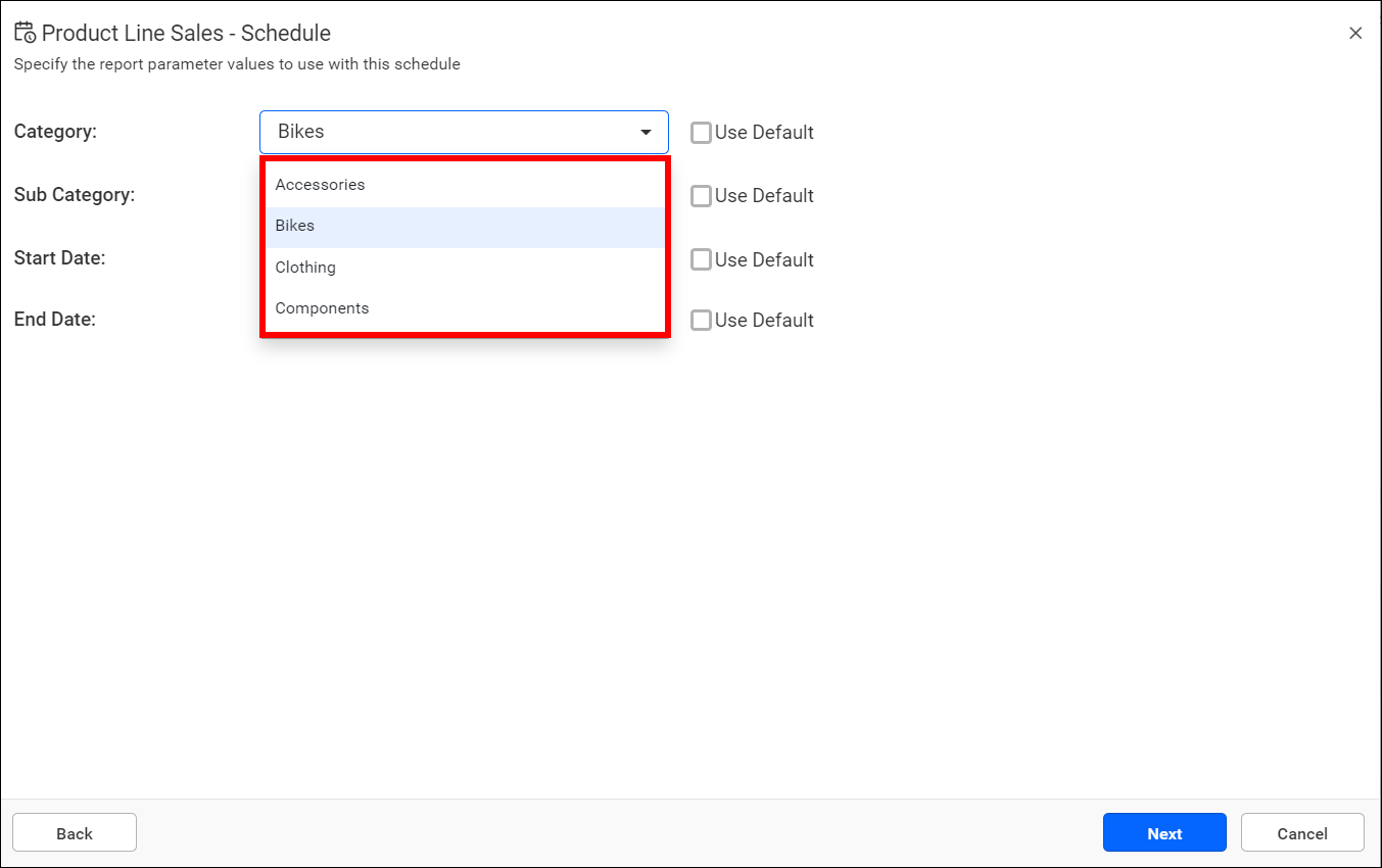Available Parameter