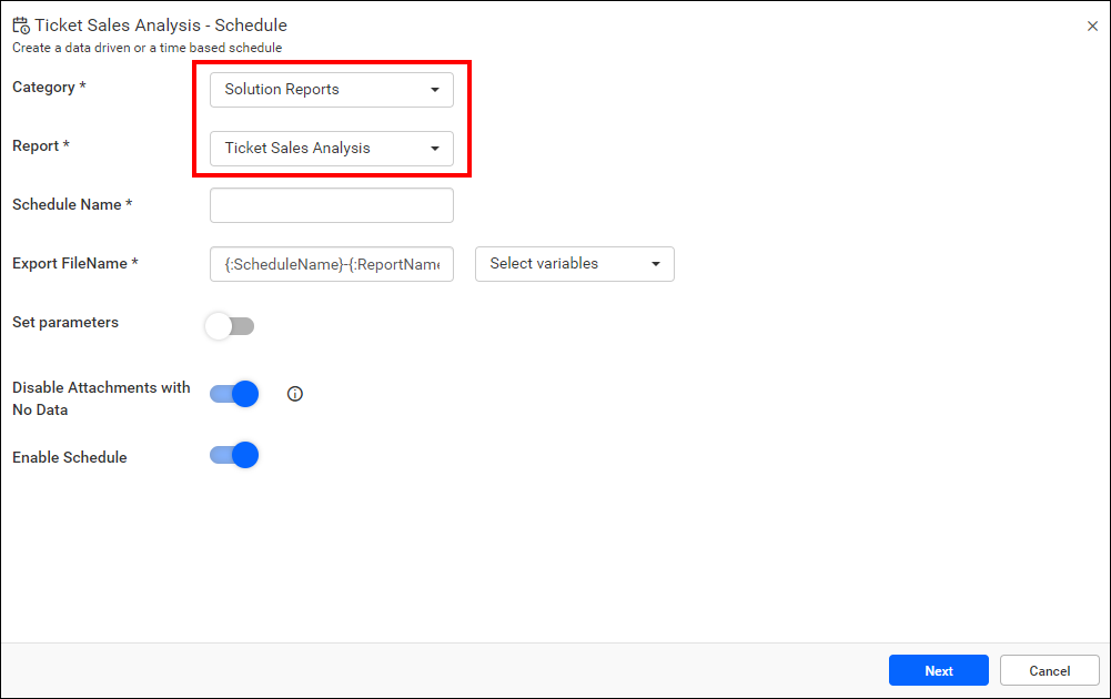 Create Schedule