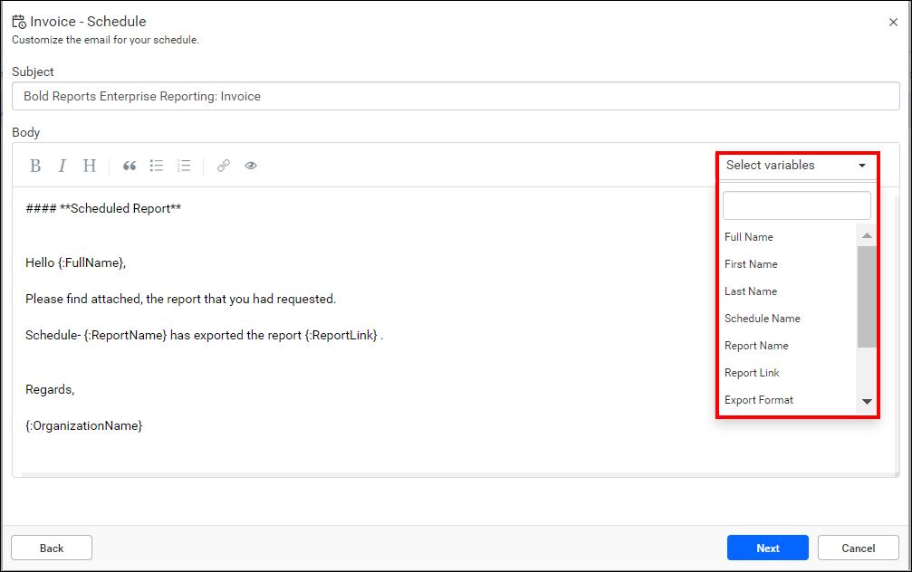 Customize Email Template