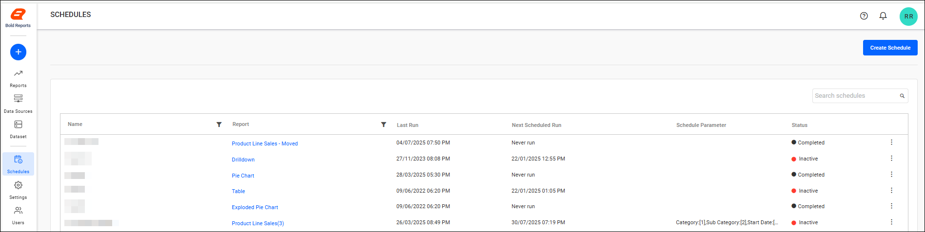 Manage Schedules
