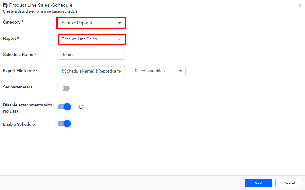 Create Schedule