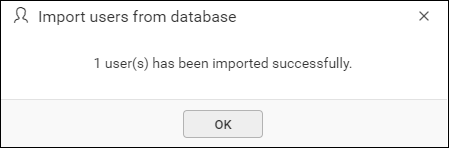 Success message after imported the Database users